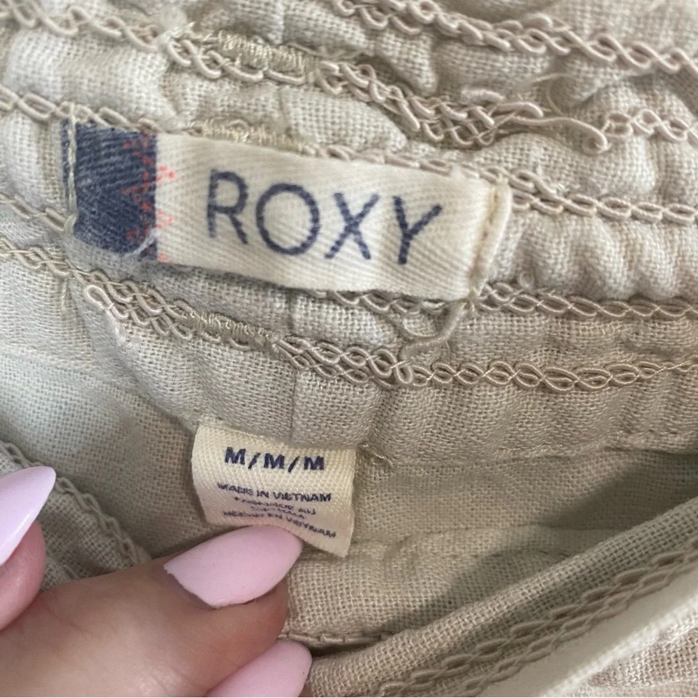 Roxy - Oceanside Linen Short in Sea Stone - M Vietnam